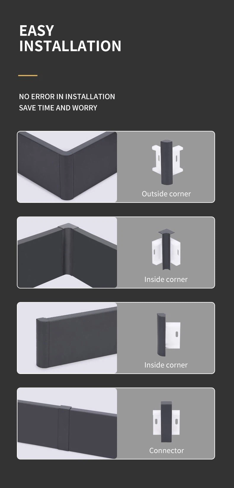 black skirting boards