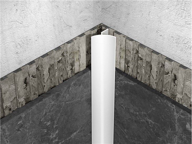 Tall de rajoles de cantonada interna gris